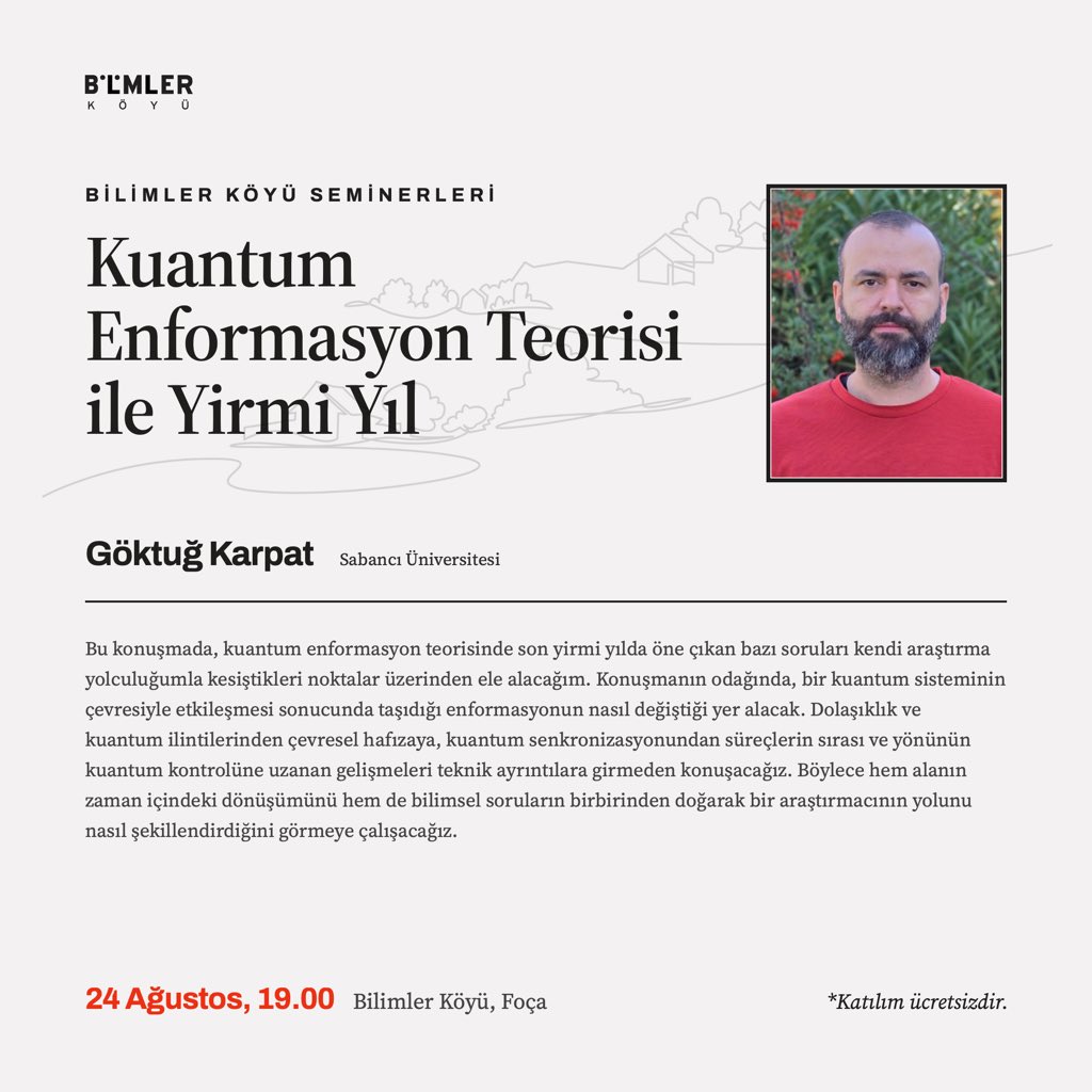 Seminer: Kuantum Enformasyon Teorisi ile Yirmi Yıl